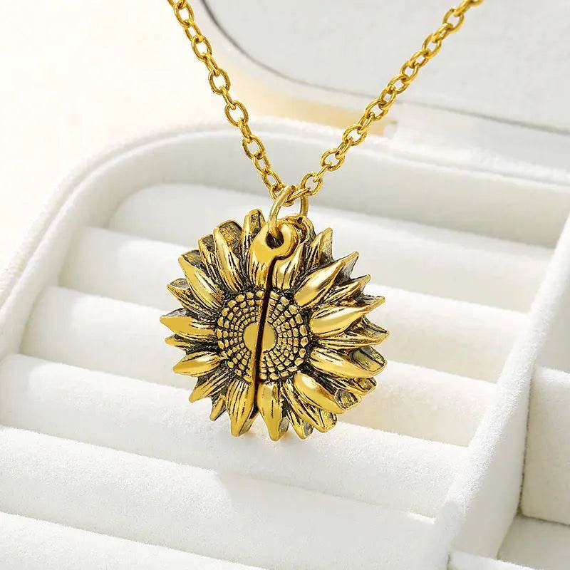 You Are My Sunshine Sunflower Necklace Women Men US - ProTrendyz