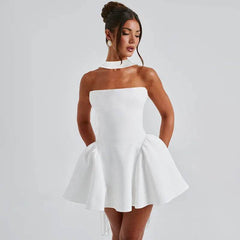 Sexy Tube Top Dress With Back Zipper Design Ins Fashion Short Dress For Party Clothing Women - ProTrendyz