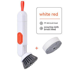 Multi-Functional Long-Handle Liquid-Filled Cleaning Brush Washing Up Brushes With Liquid Dispenser Two Replacement Heads For Kitchen Cleaning Brush Gadgets - ProTrendyz