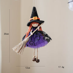 Halloween Mesh Broom Girl Angel Christmas Tree Pendant