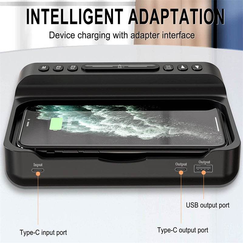 15W Three-in-one Wireless Charger Temperature Tester Multi Alarm Clock Fast Charging Mobile Phone Usb Charger Charging Station - ProTrendyz