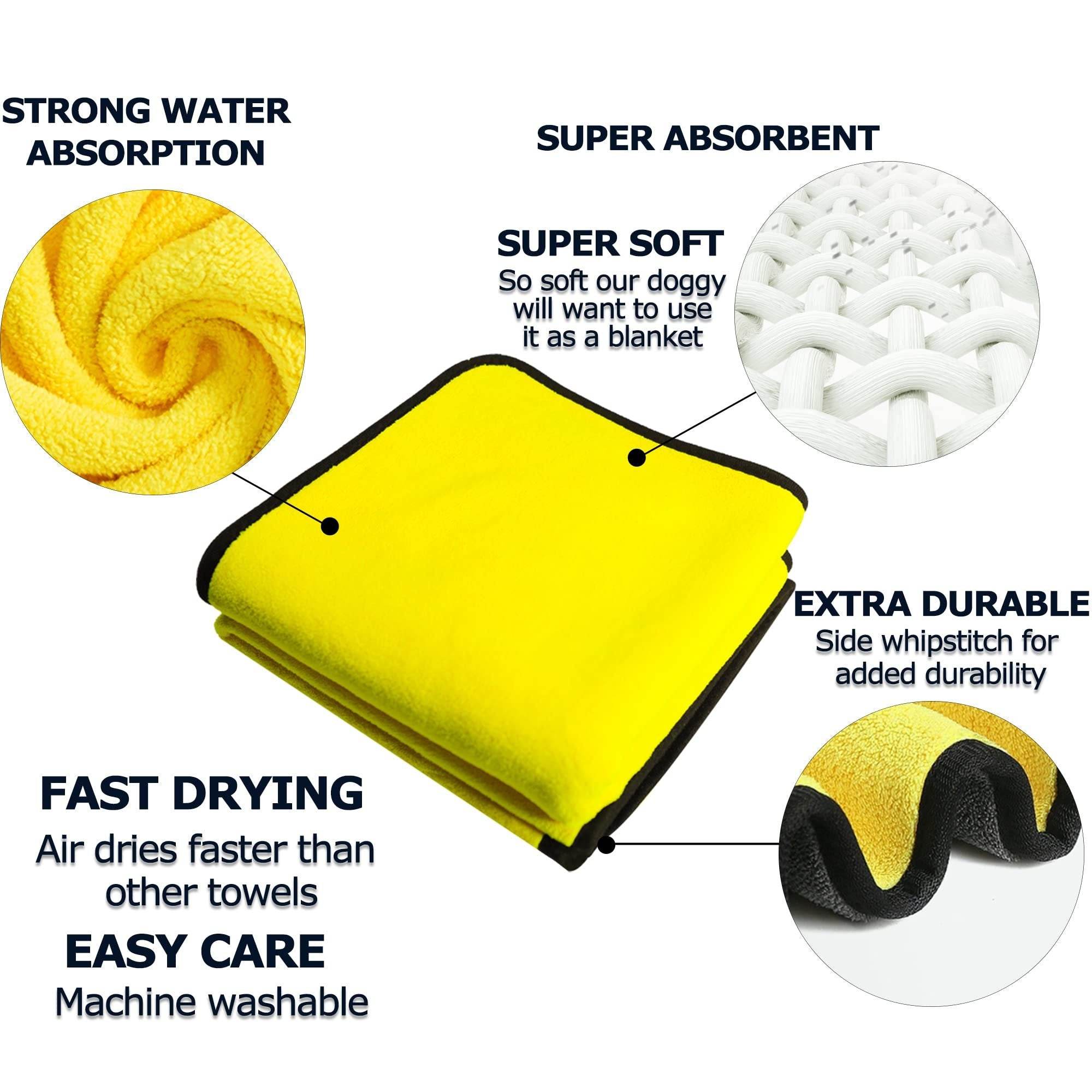 Dog Towels For Drying Dogs Drying Towel Dog Bath Towel, Quick-drying Pet Dog And Cat Towels Soft Fiber Towels Robe Super Absorbent Quick Drying Soft Microfiber Pet Towel For Dogs, Cats Yellow - ProTrendyz