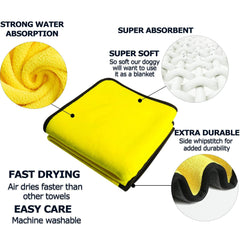 Dog Towels For Drying Dogs Drying Towel Dog Bath Towel, Quick-drying Pet Dog And Cat Towels Soft Fiber Towels Robe Super Absorbent Quick Drying Soft Microfiber Pet Towel For Dogs, Cats Yellow - ProTrendyz