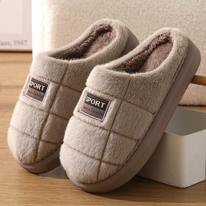 Men's Cotton Winter Household Woolen Thick Bottom And Warm Keeping Slippers - ProTrendyz