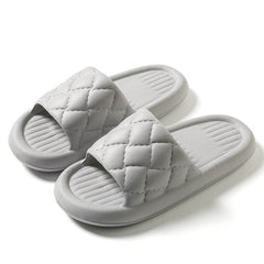 New Rhombus Home Slippers Summer Non-slip Floor Bathroom Slipper Lightweight Simple House Shoes For Women Men - ProTrendyz