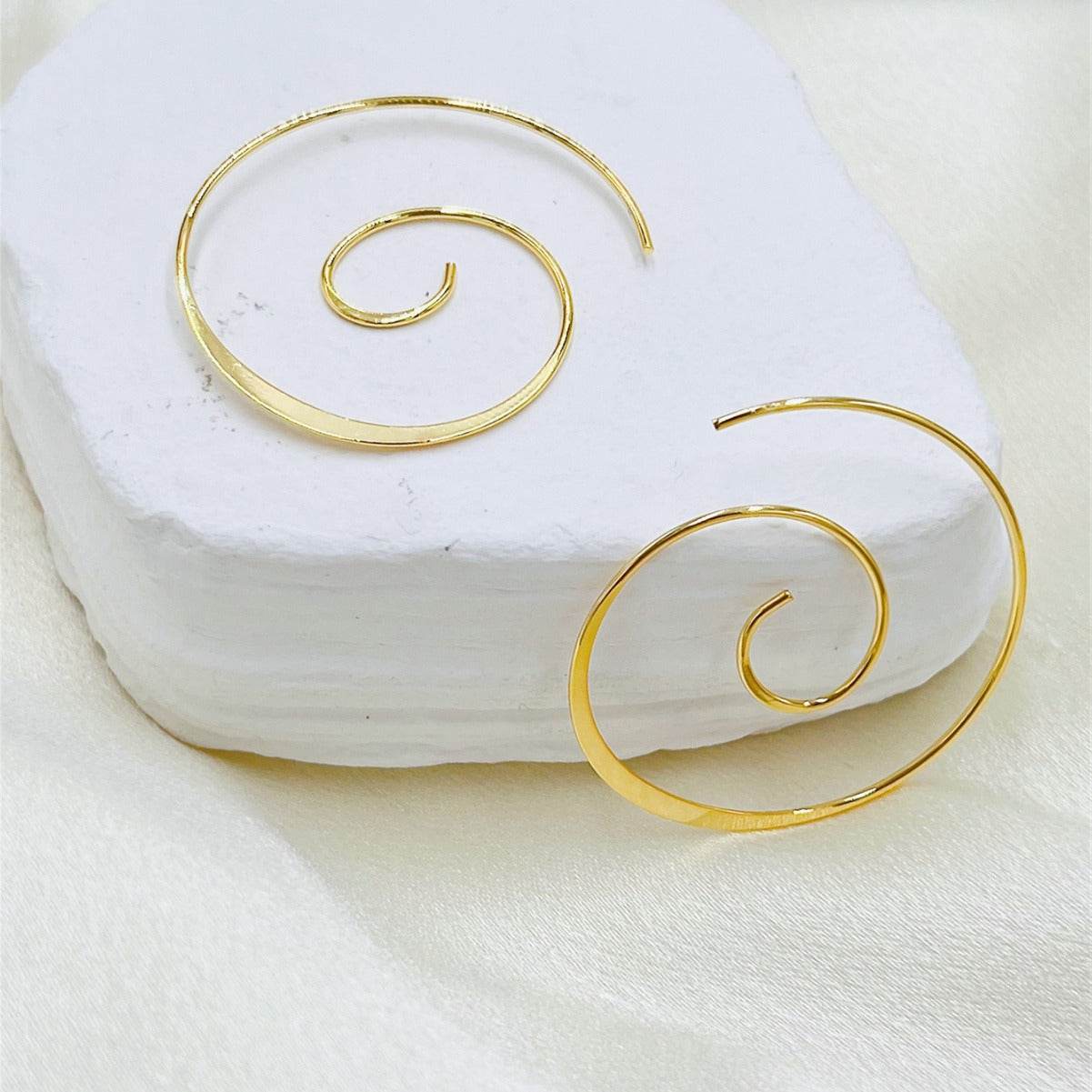 Wave Ripple Copper Earrings Personality Simple - ProTrendyz