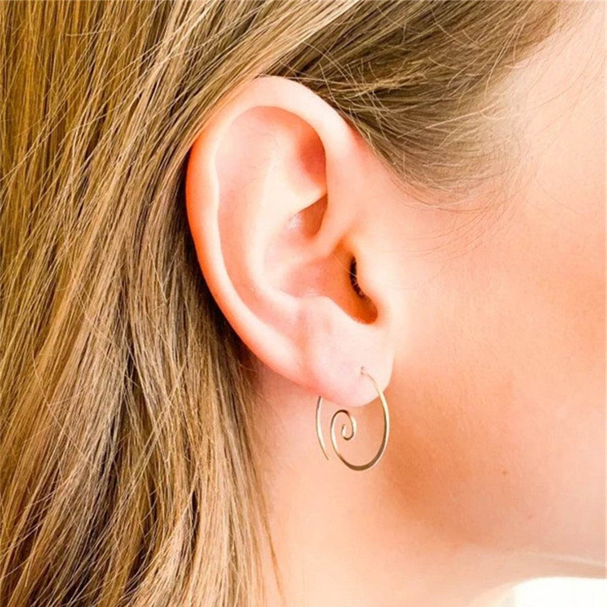 Wave Ripple Copper Earrings Personality Simple - ProTrendyz