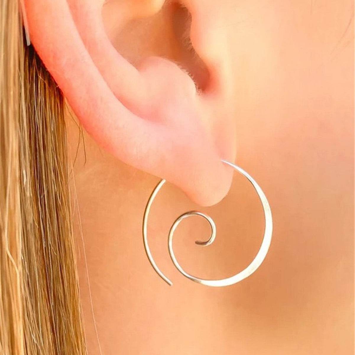 Wave Ripple Copper Earrings Personality Simple - ProTrendyz