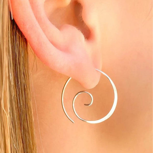 Wave Ripple Copper Earrings Personality Simple - ProTrendyz