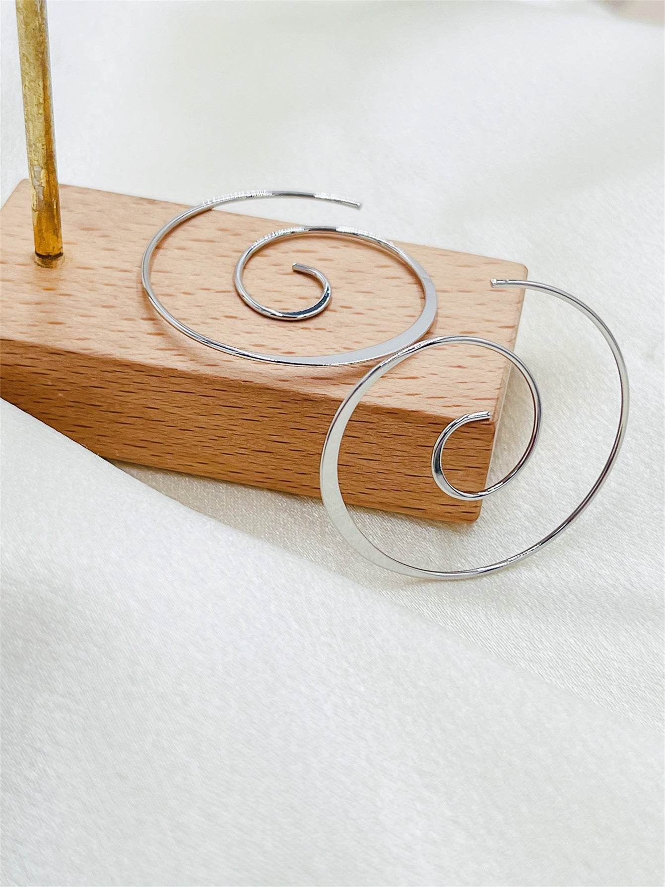 Wave Ripple Copper Earrings Personality Simple - ProTrendyz