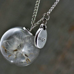Vintage Handmade Fashion Dandelion Seed Glass Necklace - ProTrendyz