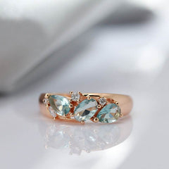 Fashionable Rose Gold Zircon Women's Ring - ProTrendyz