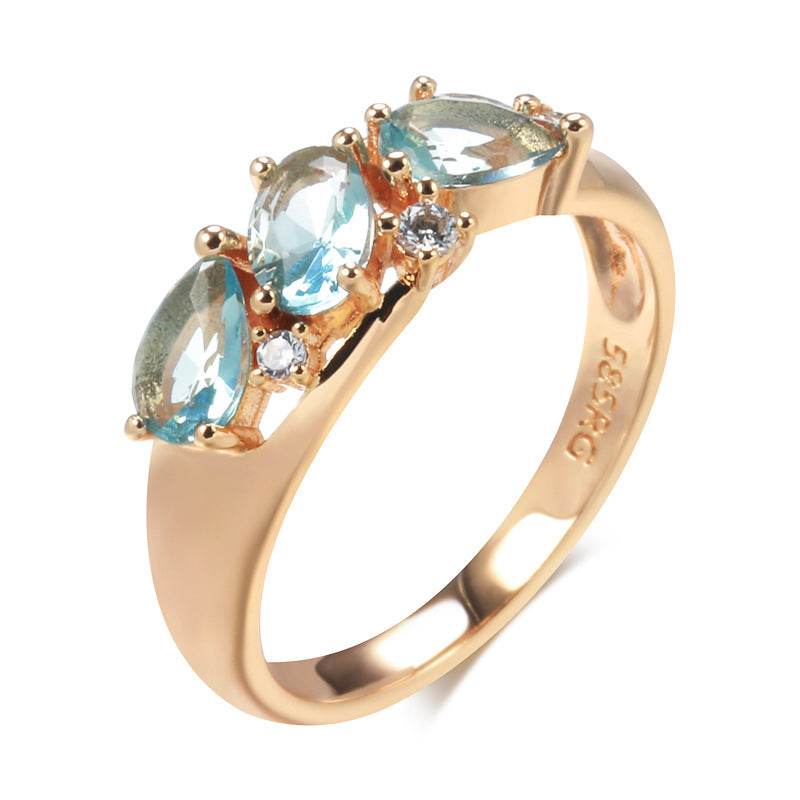 Fashionable Rose Gold Zircon Women's Ring - ProTrendyz