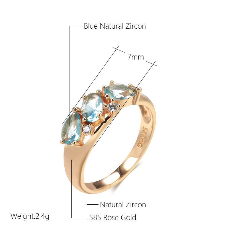 Fashionable Rose Gold Zircon Women's Ring - ProTrendyz