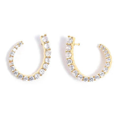 Women's C-shaped Stud Earrings With Rhinestones Fashion Zircon Simple Earrings - ProTrendyz