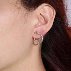 Women's C-shaped Stud Earrings With Rhinestones Fashion Zircon Simple Earrings - ProTrendyz