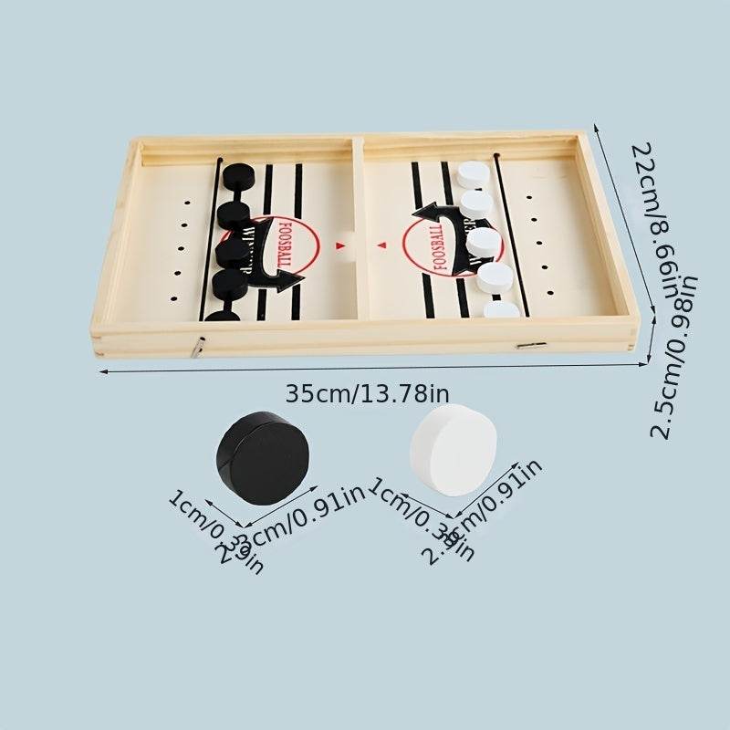 Fast Sling Puck Game,Wooden Hockey Game,Super Foosball Table,Desktop Battle Parent-Child Interaction Winner Slingshot Game,Adults And Kids Family Game Toys - ProTrendyz