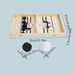 Fast Sling Puck Game,Wooden Hockey Game,Super Foosball Table,Desktop Battle Parent-Child Interaction Winner Slingshot Game,Adults And Kids Family Game Toys - ProTrendyz