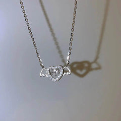 Vintage Gothic Heart Crown Angel Wings Pendant Necklaces For Women Fashion Exquisite Love Shape Clavicle Chain Choker Jewelry Fashion Jewelry - ProTrendyz