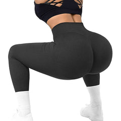 High Waist Seamless Leggings Threaded Knitted Fitness Pants Solid Women's Slimming Sports Yoga Pants Elastic Running Sport Leggings - ProTrendyz