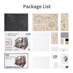 Robotime ROKR Marble Night City 3D Wooden Puzzle Games Assembly Waterwheel Model Toys for Children Kids Birthday Gift - ProTrendyz