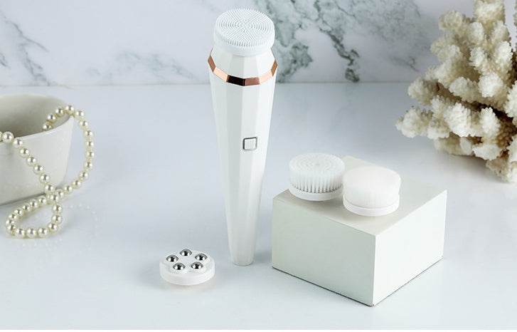 4 In 1 USB Rechargeable Electric Facial Cleansing Brush Soft Skin Care Portable Massager Face Brush Deep Cleaning Device - ProTrendyz