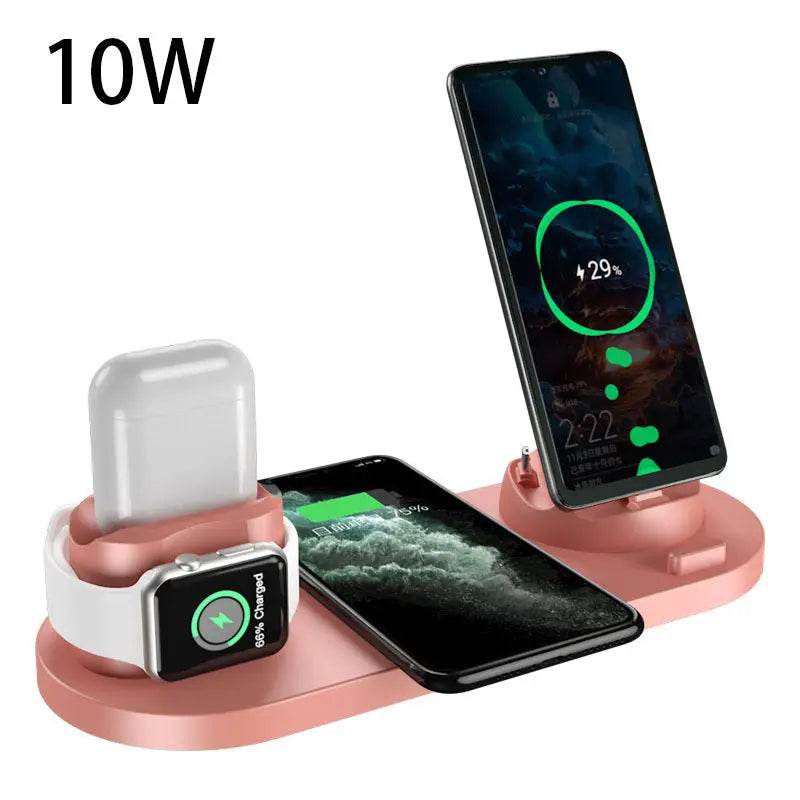 Wireless Charger For IPhone Fast Charger For Phone Fast Charging Pad For Phone Watch 6 In 1 Charging Dock Station - ProTrendyz