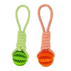 Dog Toys Treat Balls Interactive Hemp Rope Rubber Leaking Balls For Small Dogs Chewing Bite Resistant Toys Pet Tooth Cleaning Bite Resistant Toy Ball For Pet Dogs Puppy - ProTrendyz