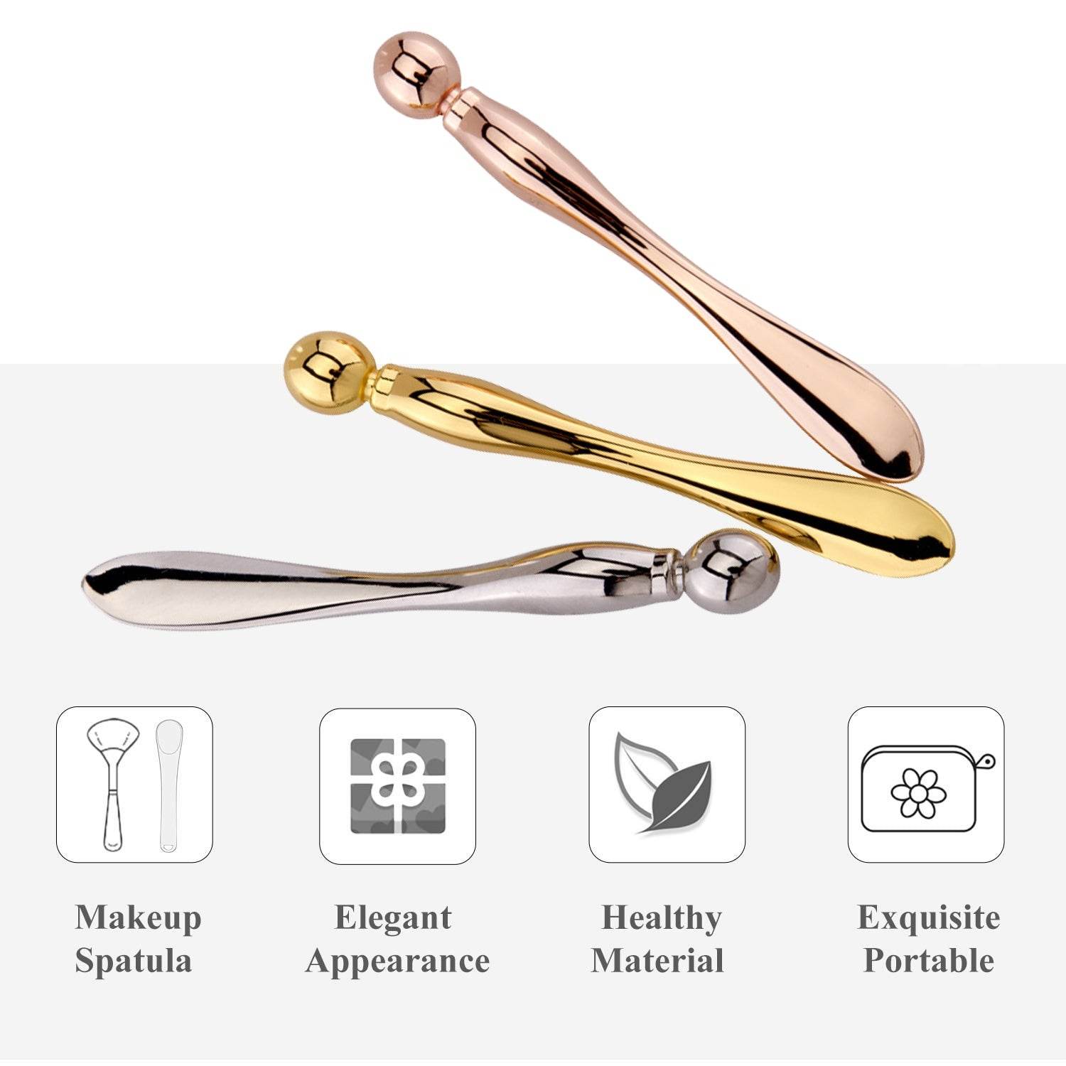 Eye Cream Stick Roller For Face Metal Spatula Puff Applicator Eye Cream Massager Facial Cream Massage Sticks Eye Metal Makeup Spatula Eye Wand 10cm - ProTrendyz