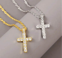 Cross Pendant Necklaces For Women Men Punk Hiphop Rope Chain On Neck Rapper Jewelry US - ProTrendyz