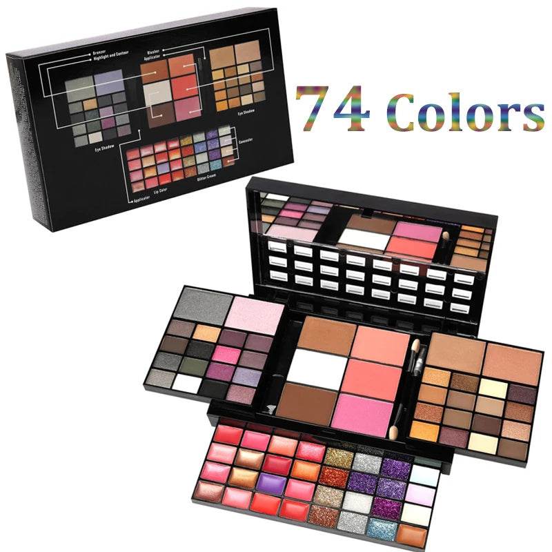 74 Colors Makeup Set Lip Gloss Blush Eyeshadow Highlight Combination Plate Wholesale Makeup Set - ProTrendyz