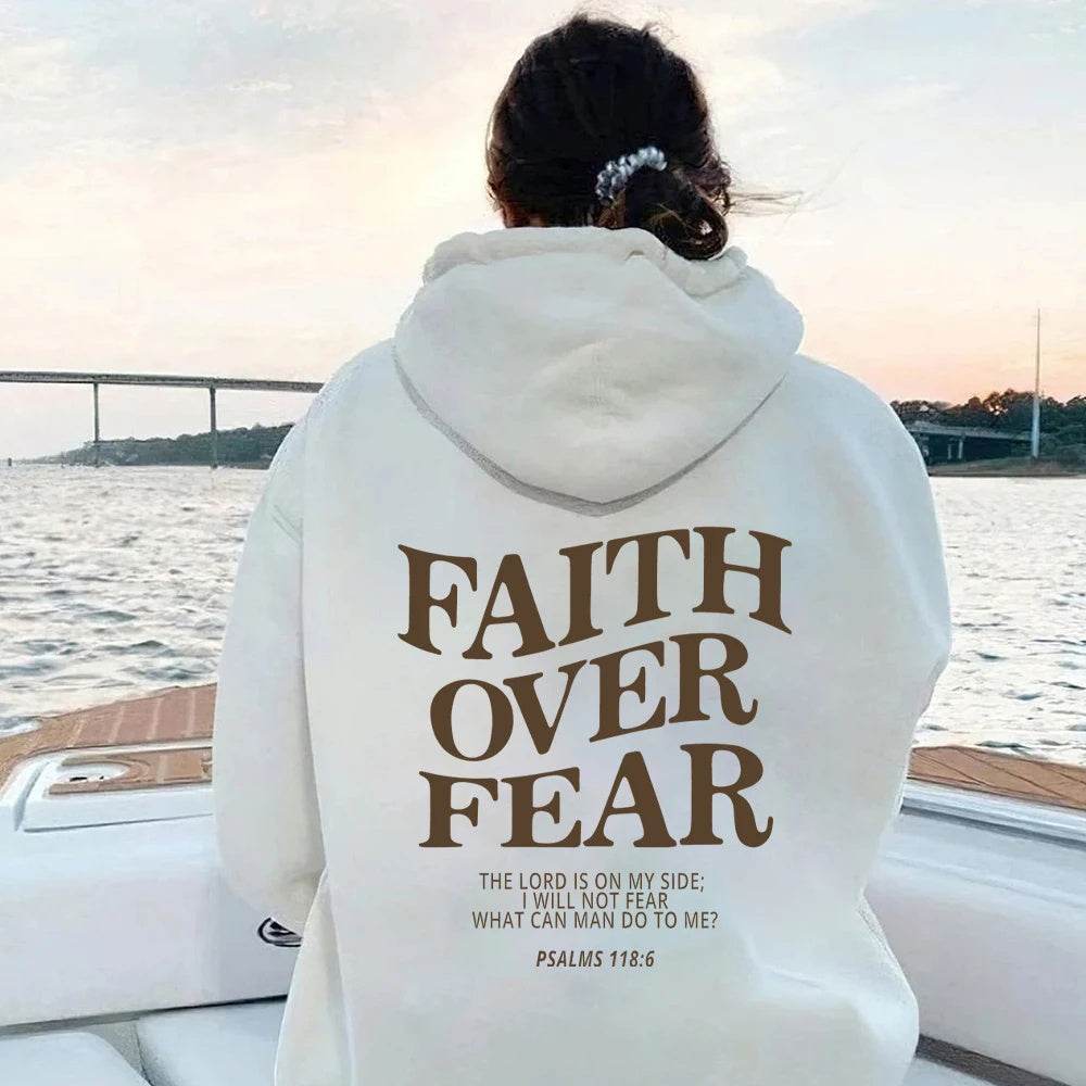 Faith Over Fear Christian Hoodie Christian Sweatshirt Jesus Hoodie Trendy Hoodie Bible Verse Shirt Unisex Aesthetic Clothes - ProTrendyz