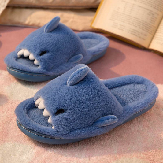 Shark Slippers Fluffy Slippers For Women Couple House Shoes Winter - ProTrendyz