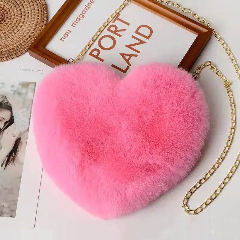 Love Bags For Women Plush Chain Shoulder Bags Valentine's Day Party Bag US - ProTrendyz