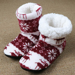 Christmas Elk Floor Shoes Indoor Socks Shoes Warm Plush House Slippers - ProTrendyz