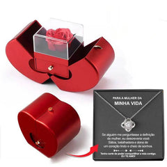 Fashion Jewelry Box Red Apple Christmas Gift Necklace Eternal Rose For Girl Mother's Day Valentine's Day Gifts With Artificial Flower Rose Flower Jewelry Box US - ProTrendyz