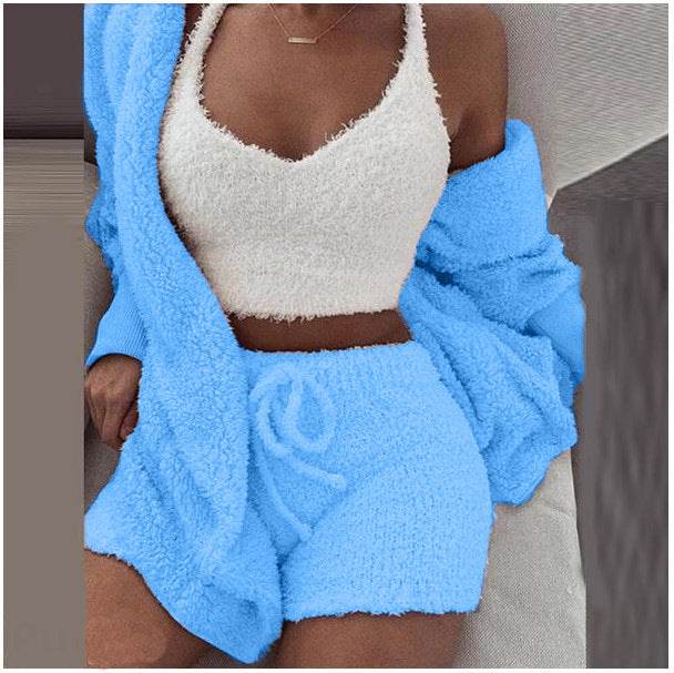 3 Pieces Of Fashionable Ladies Plush Home Clothes - ProTrendyz