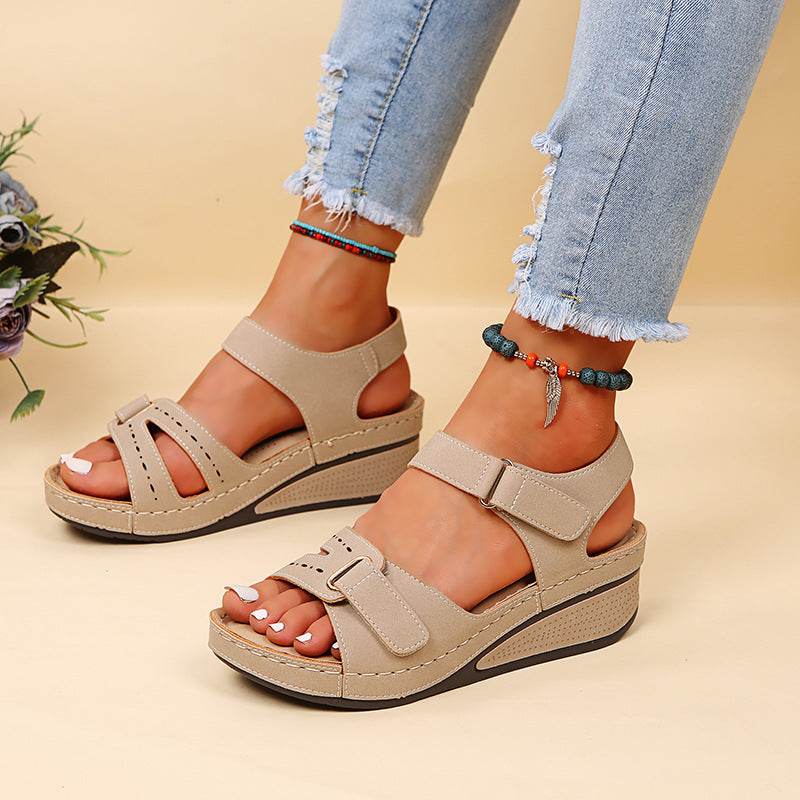 Wedge Sandals Summer Velcro Platform Shoes Women - ProTrendyz