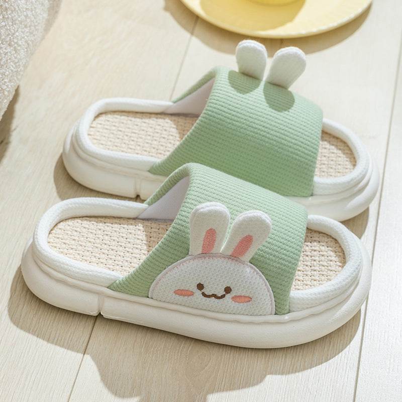 Cute Rabbit Slippers Linen House Shoes For Women - ProTrendyz