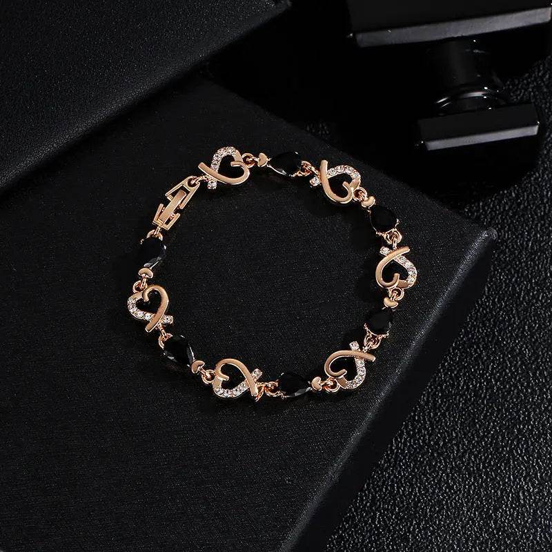 Hollow Love Bracelet With Rhinestones Fashion Temperament Heart-shaped Bracelet For Valentine's Day Gift Jewelry - ProTrendyz