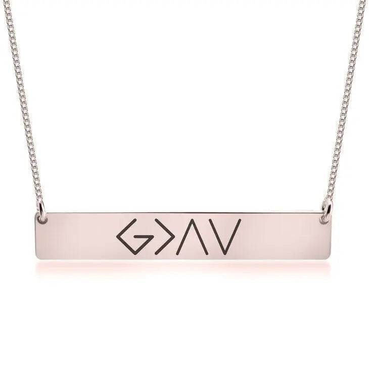 European And American Fashion One Word Horizontal Bar Pendant Necklace US - ProTrendyz