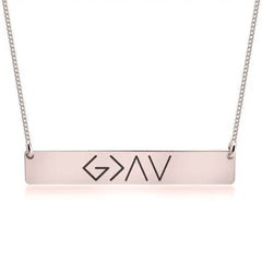 European And American Fashion One Word Horizontal Bar Pendant Necklace US - ProTrendyz