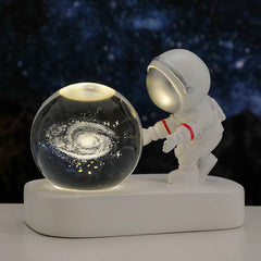 Glowing Planetary Galaxy Astronaut Crystal Ball Night Lights USB Power Warm Bedside Light Brithday Gift Night Lamp - ProTrendyz
