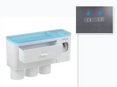 Non-marking Hanging Magnetic Toothbrush Holder Single Drawer Storage Rack With Toothpaste Squeezer Toiletry Set - ProTrendyz