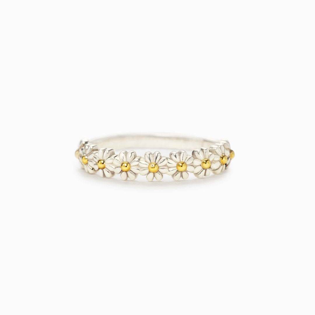 S925 Sterling Silver Small Daisy Ring Women - ProTrendyz