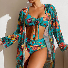 Swimwear Long Sleeved Blouse Three Piece Suit - ProTrendyz