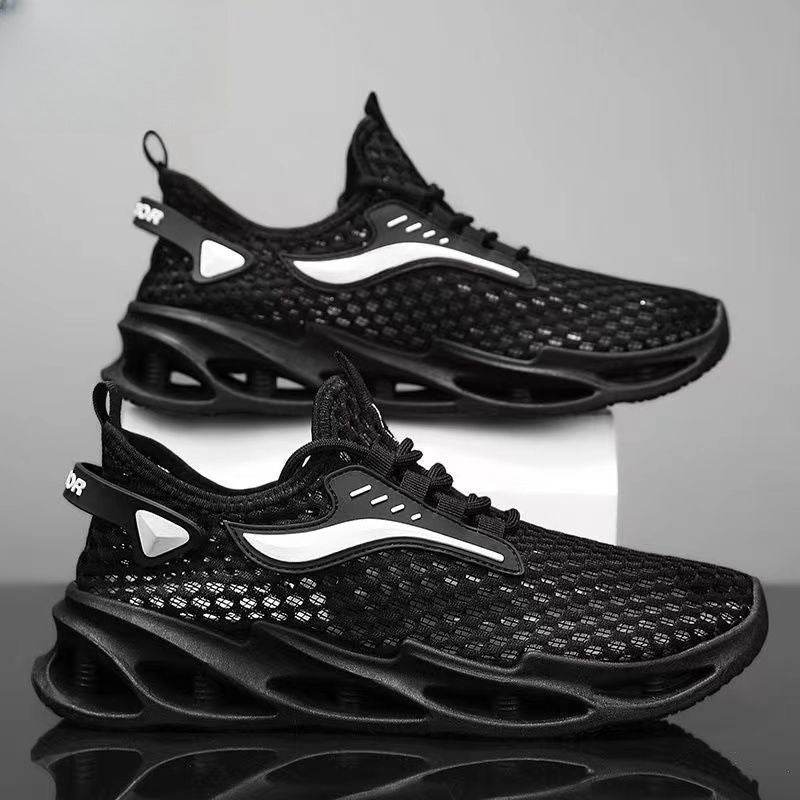 Men's Lace-up Sneakers Mesh Sports Shoes Fashion Hollow-sole Low Top Running Shoes - ProTrendyz