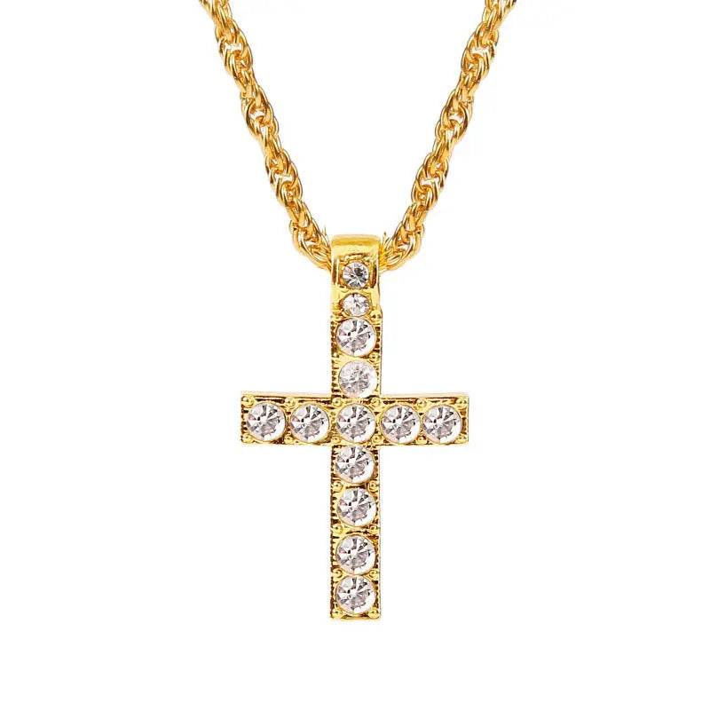 Cross Pendant Necklaces For Women Men Punk Hiphop Rope Chain On Neck Rapper Jewelry US - ProTrendyz