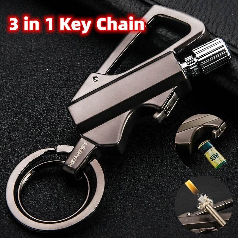 Creative Metal Keychain Lighter Wild Fire Ten Thousand Times Use Kerosene Lighters Gifts For Men - ProTrendyz