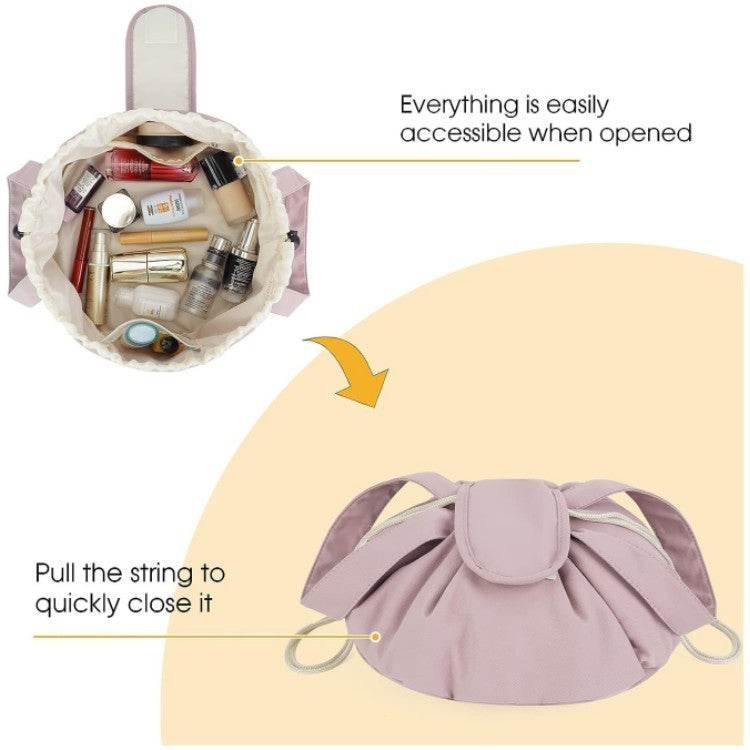 Barrel Drawstring Makeup Bag Large Capacity Women's Cosmetic Bag Toiletries Organizer Pouch Lady Travel Storage Case - ProTrendyz